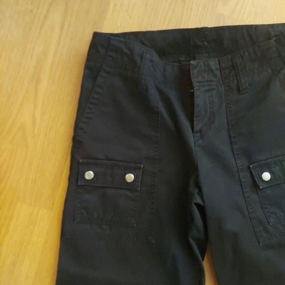 Y2K Vintage GAP black utility capri pants 100% cotton Sz 2 - Picture 3 of 9